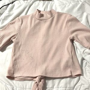 short sleeve, open back, pink, forever 21, size small